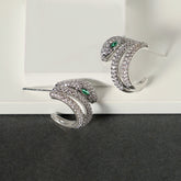 Green Eyed Serpent Earrings